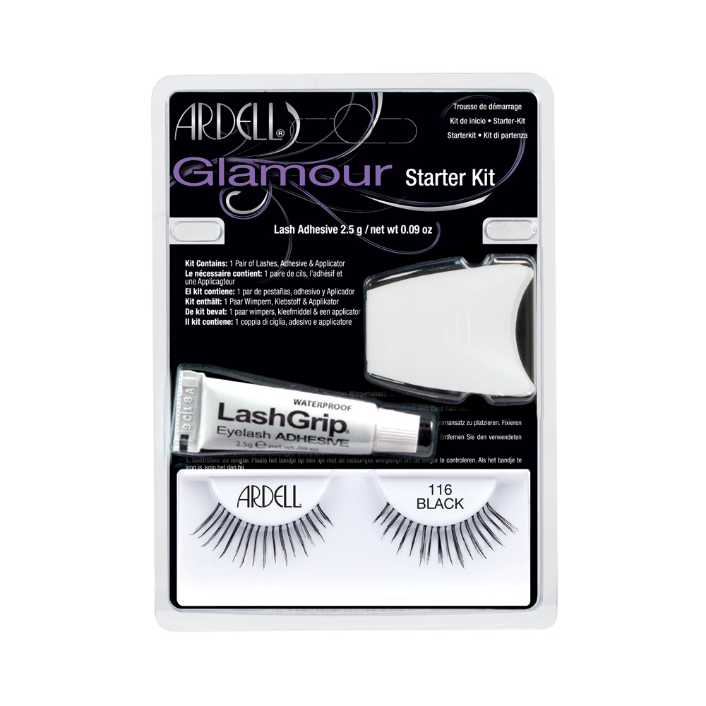 KIT INICIACION GLAMOUR set (101#black eyelashes + Adhesive + Applicator)