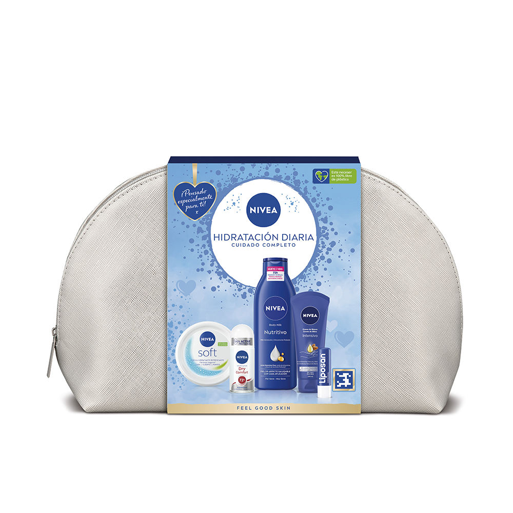 DAILY HYDRATION CASE 5 pcs (Soft cream 100 ml + Nutritive BodyMilk 400 ml + Liposan + Hand Cream + Roll-on Deodorant + toiletry bag)