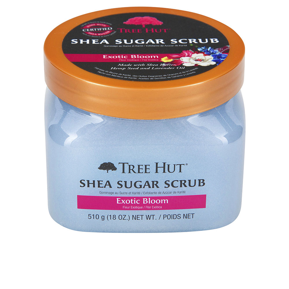Exfoliating sugar scrub exotic flower