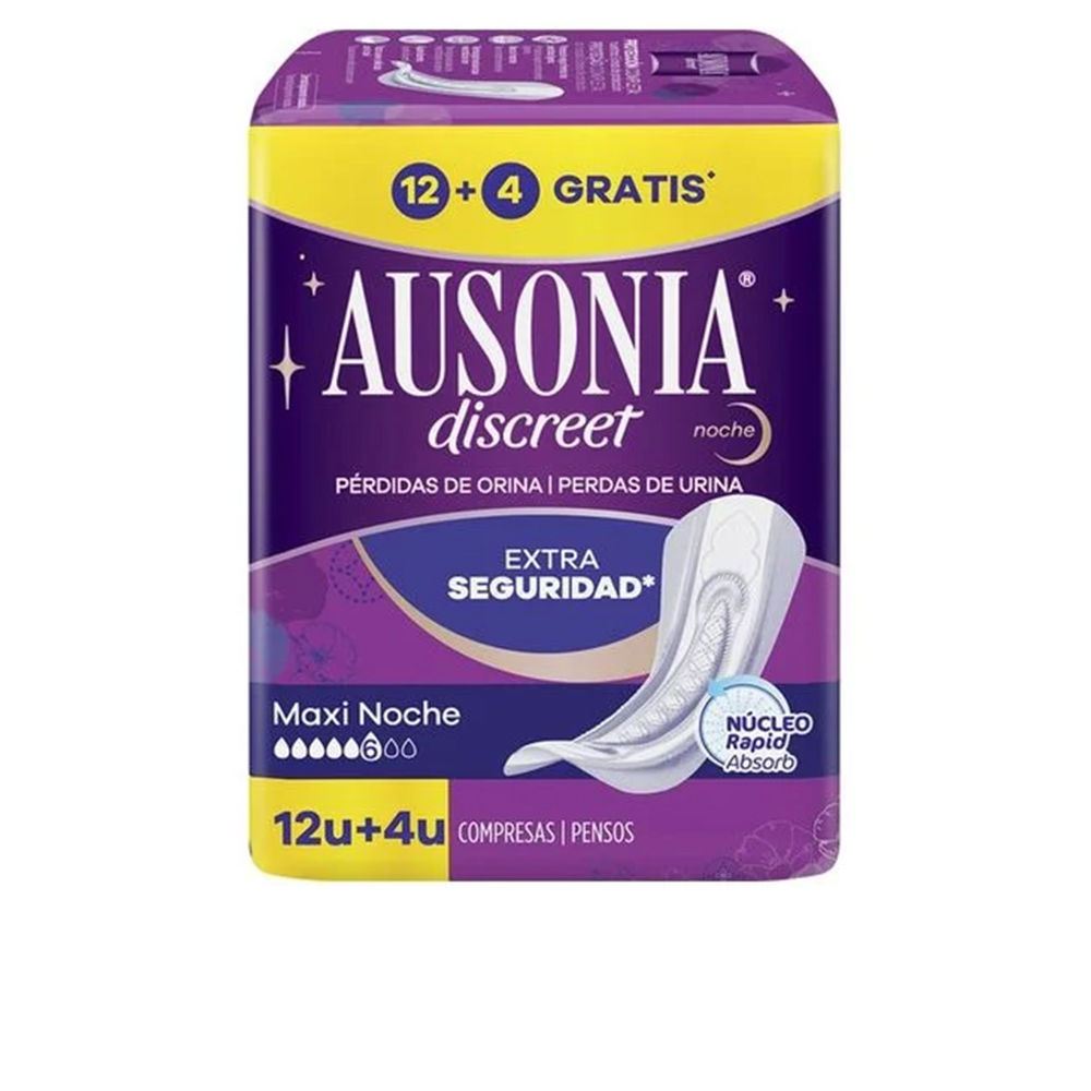 AUSONIA DISCREET maxi night incontinence pads 16 units