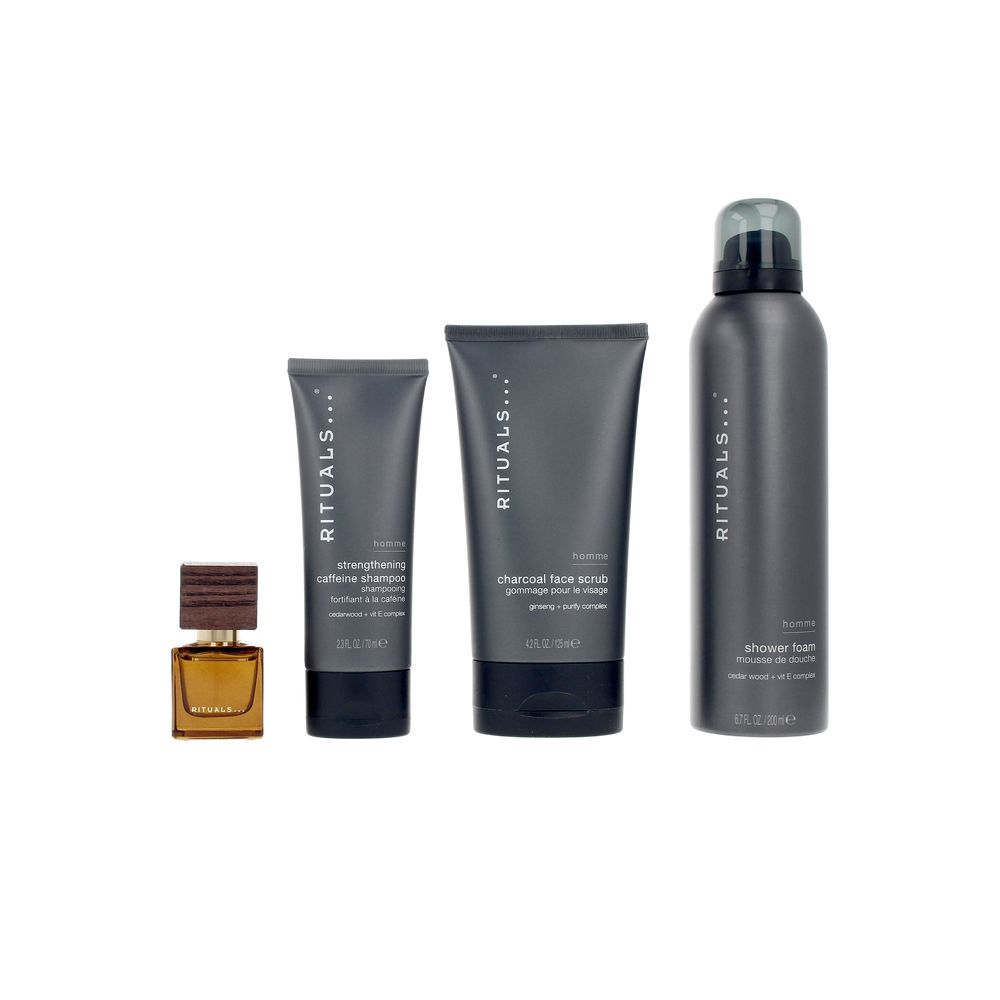HOMME MEDIUM GIFT SET (Exfoliante facial + Espuma de ducha + Champú 70 ml + Eau de Parfum vaporizador 15 ml)