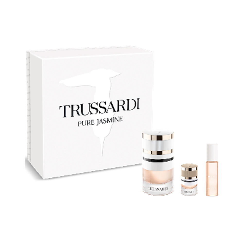 TRUSSARDI PURE JASMIN CASE 3 pcs (Eau de Parfum spray 60 ml + Eau de Parfum spray 7 ml + Eau de Parfum spray 10 ml)