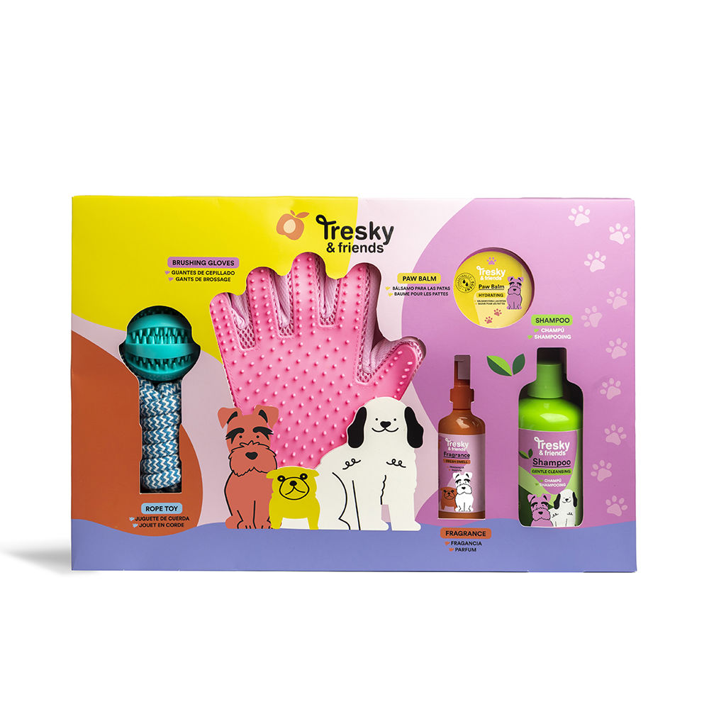 PET CLEANING CASE 5 pcs (Shampoo 300 ml + Fragrance 120 ml + Paw Balm 150 gr + Brushing Glove + Rope Toy)