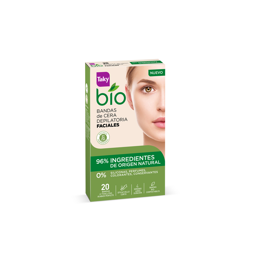 BIO NATURAL 0% depilatory facial wax strips 20 units