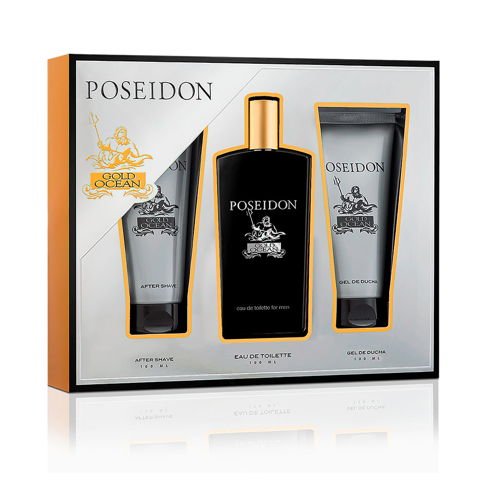 POSEIDON GOLD OCEAN FOR MEN LOT 3 pcs (Eau de toilette spray 100 ml + shower gel 100 ml + after shave 100 ml)