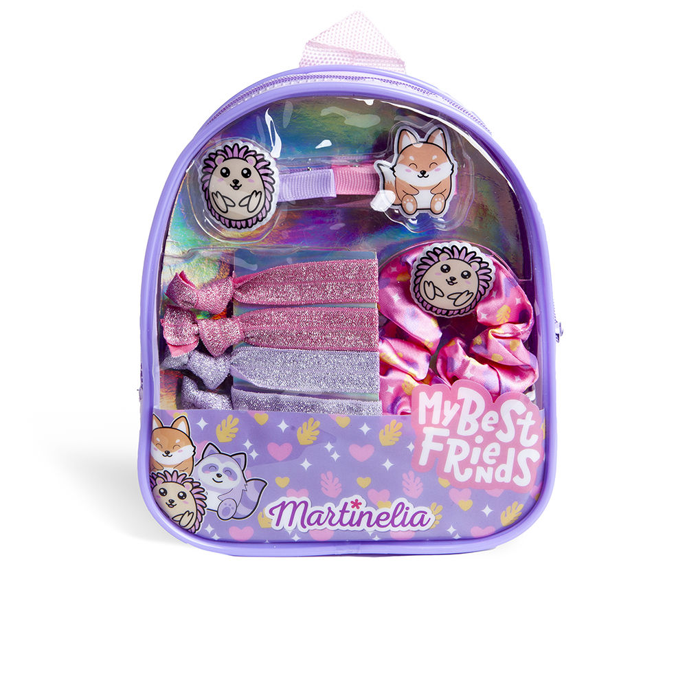 MY BEST FRIENDS BACKPACK CASE 8 pcs (5 scrunchies + 2 clips + 1 backpack)