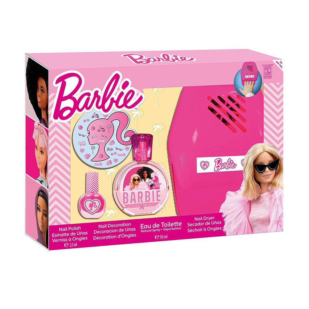 BARBIE CASE 4 pcs (Eau de Toilette spray 50 ml + Nail polish 3.5 ml + Nail decoration + Nail dryer)